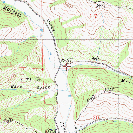 Topographic Map of Mill Gulch, CA