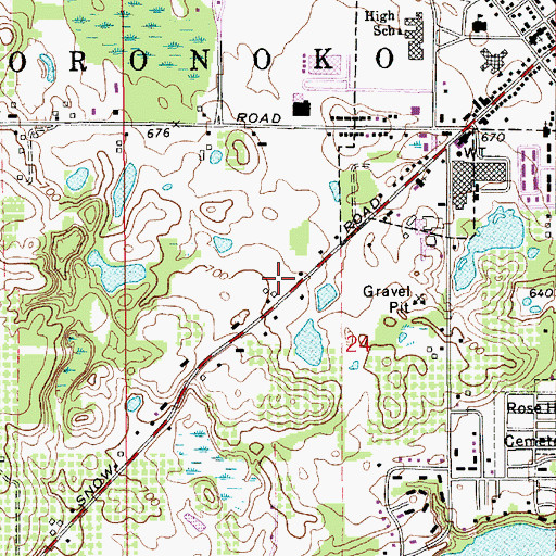 Topographic Map of Berrien Springs - Oronoko Township Fire Department, MI