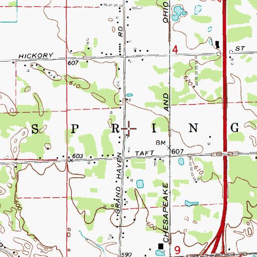 Topographic Map of Spring Lake Township Fire Department Station 2, MI
