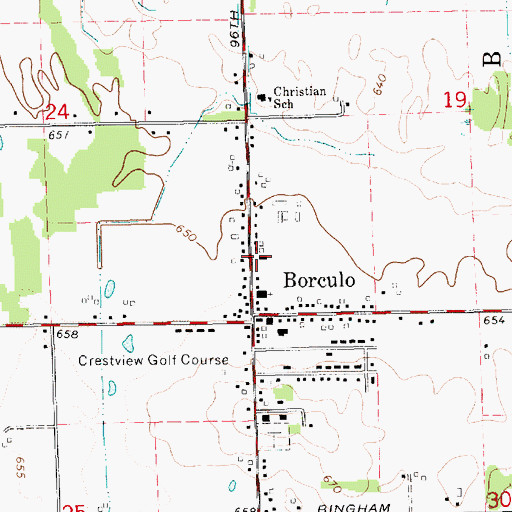 Topographic Map of Blendon Township Fire Department 96th Avenue Station, MI