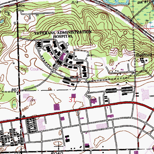 Topographic Map of Department of Veterans Affairs Fire Department, MI