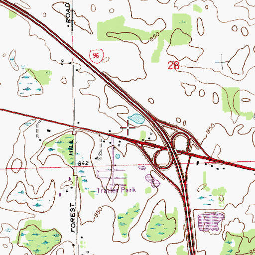 Topographic Map of Looking Glass Regional Fire Authority Fire Station, MI