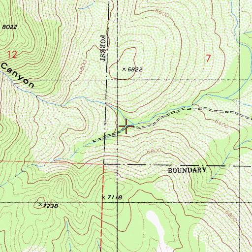 Topographic Map of Millberry Canyon, CA