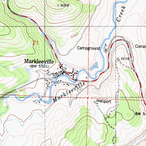 Topographic Map of Millberry Creek, CA
