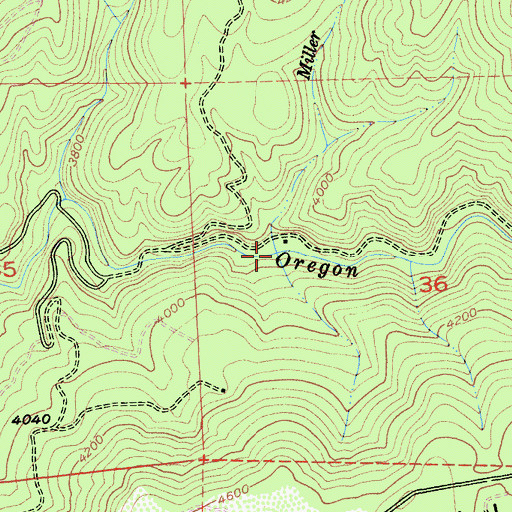 Topographic Map of Miller Creek, CA