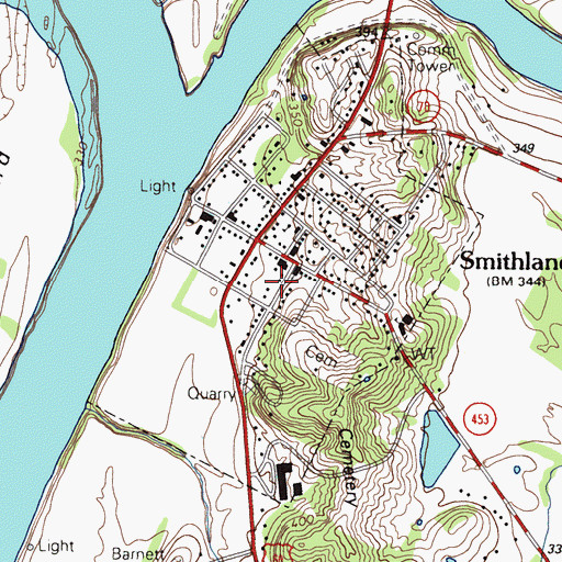 Topographic Map of Smithland Fire and Rescue, KY