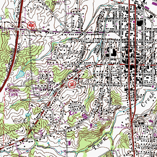 Topographic Map of Benton Fire Station, KY