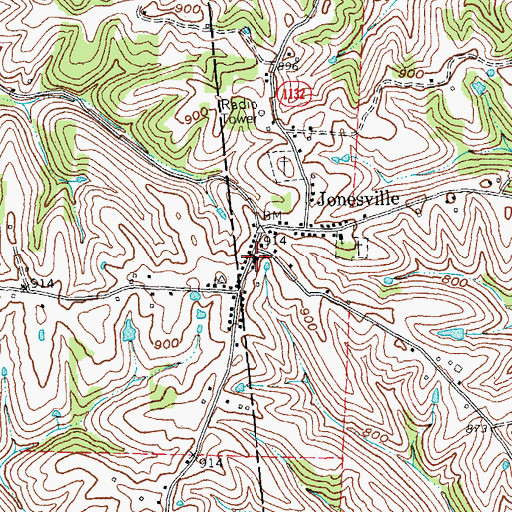 Topographic Map of Jonesville Volunteer Fire Department, KY