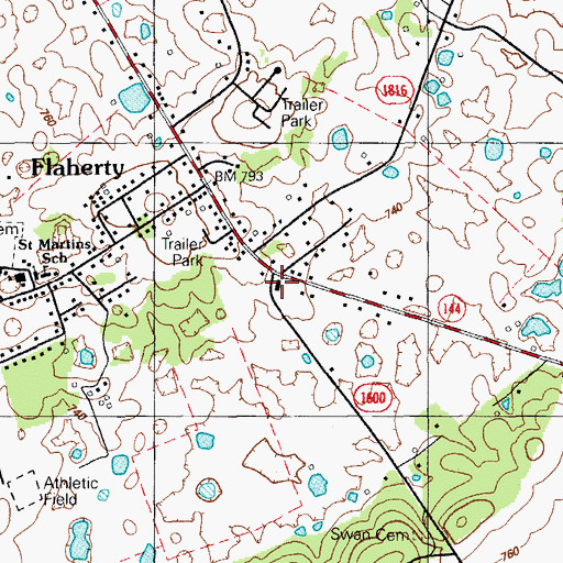Topographic Map of Flaherty Volunteer Fire Department Station 1, KY
