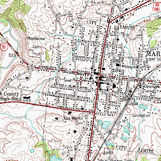 Topographic Map of Crittenden County DES and Rescue Squad, KY