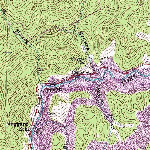 Topographic Map of Cumberland River Volunteer Fire Department, KY