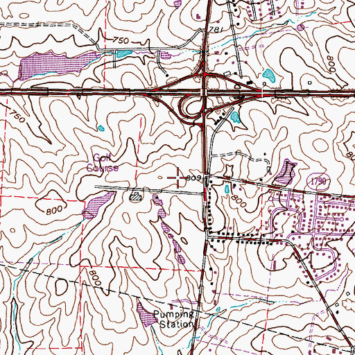 Topographic Map of Shelbyville Fire Dept, KY