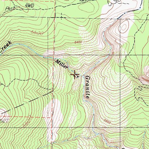 Topographic Map of Miller Creek, CA
