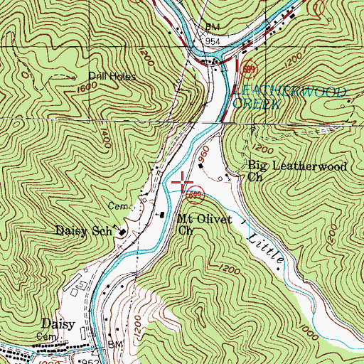 Topographic Map of Cornettsville Fire Department, KY