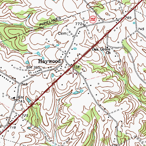 Topographic Map of Haywood Fire Department, KY