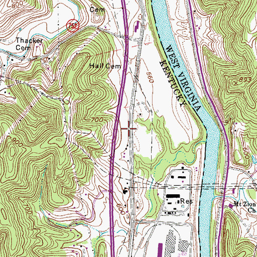 Topographic Map of Big Sandy Fire Department, KY
