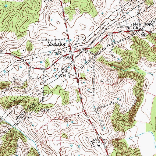 Topographic Map of Meador Community Fire Department, KY