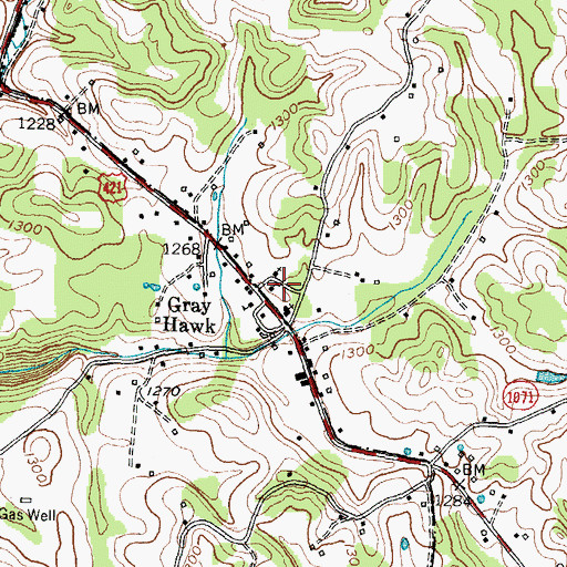 Topographic Map of Gray Hawk Fire Department, KY