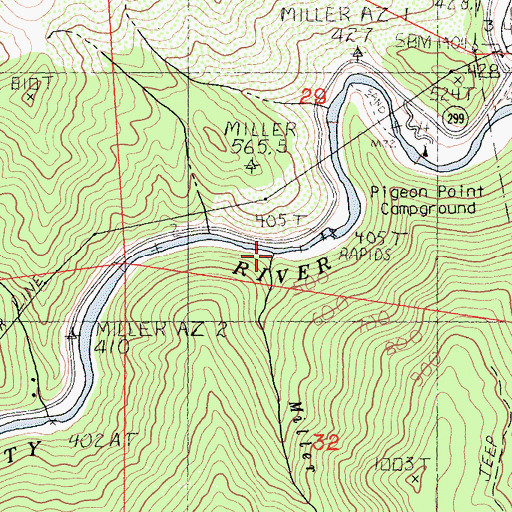Topographic Map of Miller Creek, CA