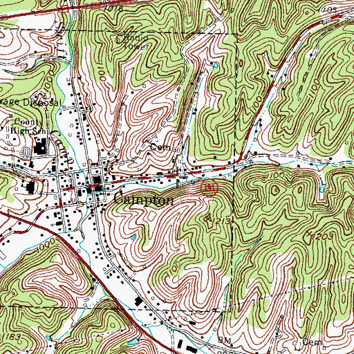 Topographic Map of Wolfe County Fire Department, KY
