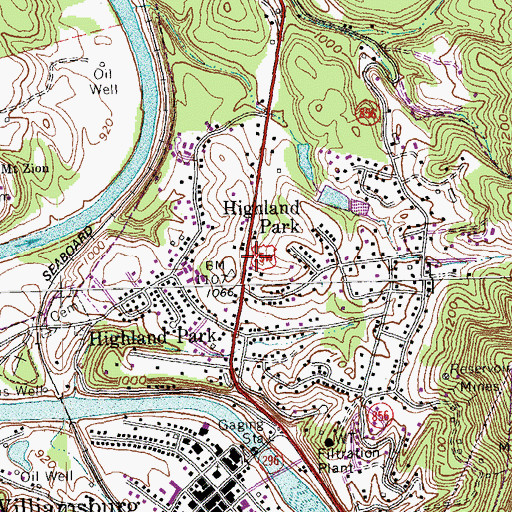 Topographic Map of Three Point Fire and Rescue Department, KY