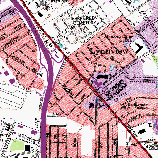 Topographic Map of Okolona Fire Department Station 4, KY