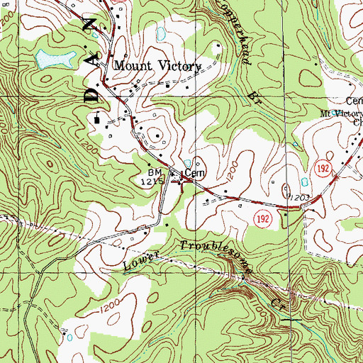 Topographic Map of Mount Victory Fire Department, KY