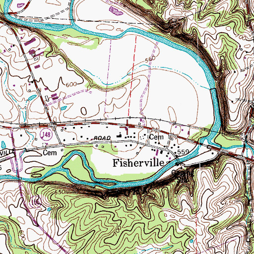 Topographic Map of Eastwood Fire Department Station 2, KY