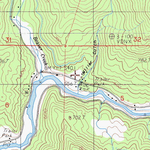 Topographic Map of Miller Gulch, CA