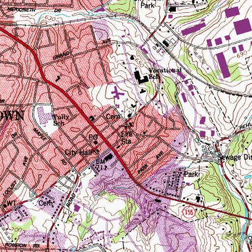 Topographic Map of Jeffersontown Fire Department Station 1, KY