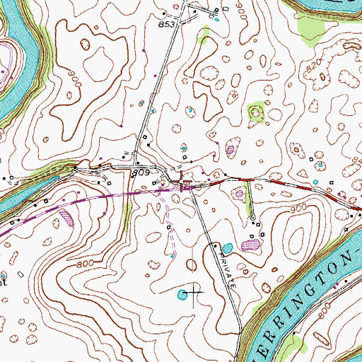 Topographic Map of Boyle County Fire Protection District, KY