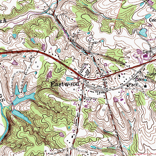 Topographic Map of Eastwood Fire Department Station 1, KY