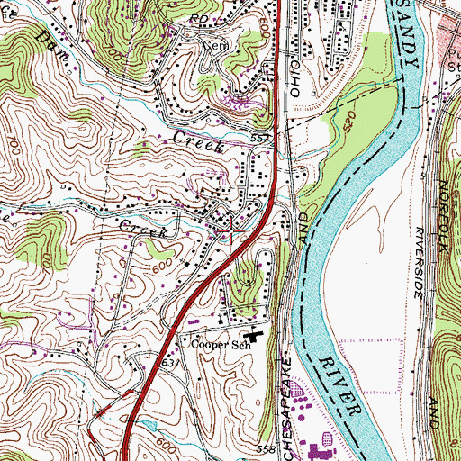Topographic Map of England Hill Volunteer Fire Department, KY