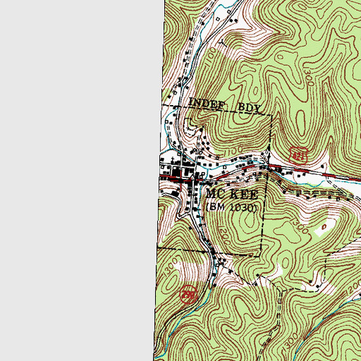 Topographic Map of McKee Fire Department Station 1, KY