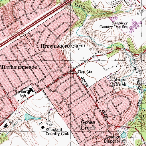 Topographic Map of Worthington Fire Department Station 2, KY