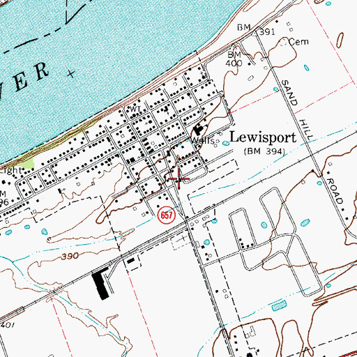Topographic Map of Lewisport Fire Station, KY
