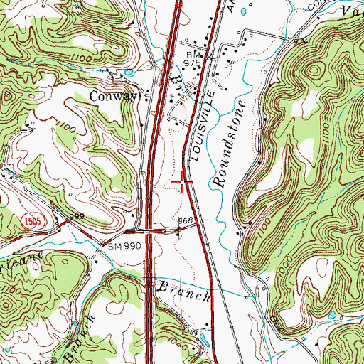Topographic Map of Brindle Ridge Fire Department, KY