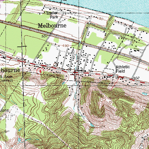 Topographic Map of Fire Protection District 6 Melbourne Station, KY