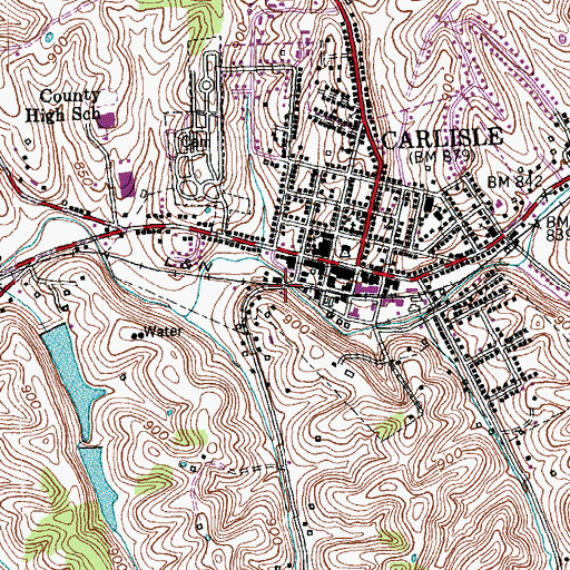 Topographic Map of Carlisle City Fire Department, KY