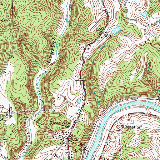Topographic Map of Beattyville and Lee County Fire Department, KY
