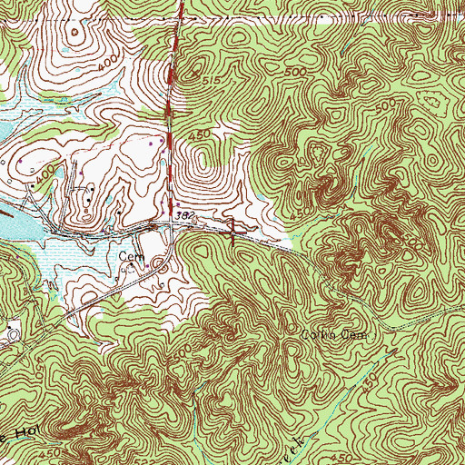 Topographic Map of Trigg - Lyon Volunteer Fire Department, KY