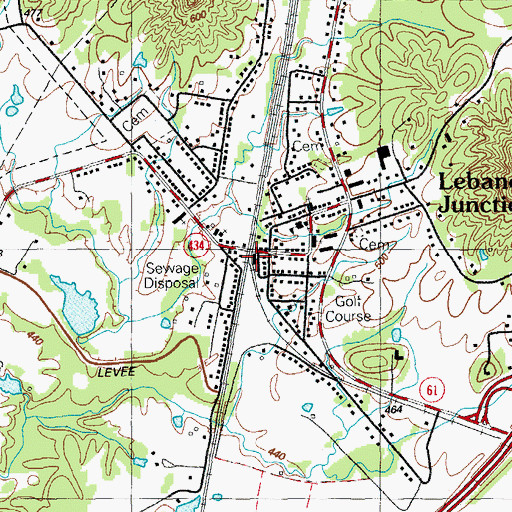 Topographic Map of Lebanon Junction Fire Department, KY