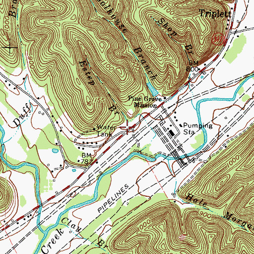 Topographic Map of Route 377 Fire Department, KY