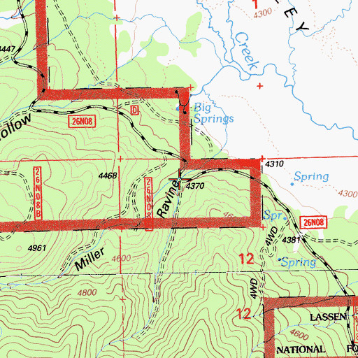 Topographic Map of Miller Ravine, CA