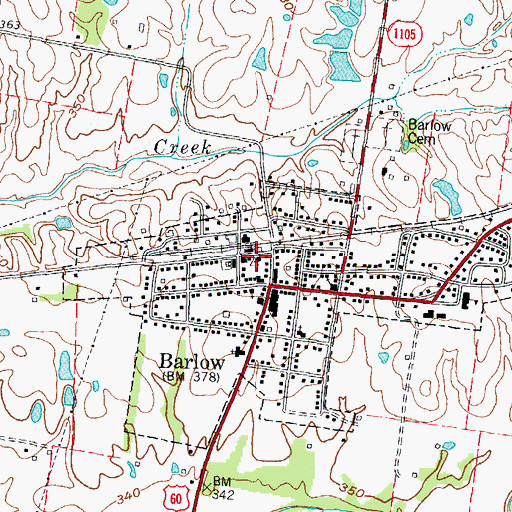 Topographic Map of Barlow Fire Department, KY