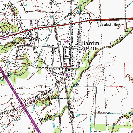 Topographic Map of Hardin - South Marshal Fire Station, KY