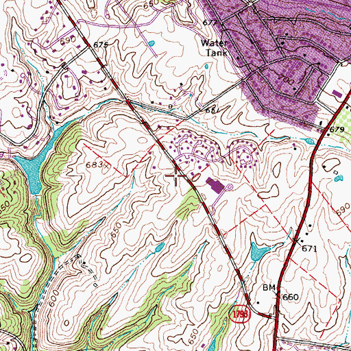 Topographic Map of North Oldham Fire Department Station 2, KY