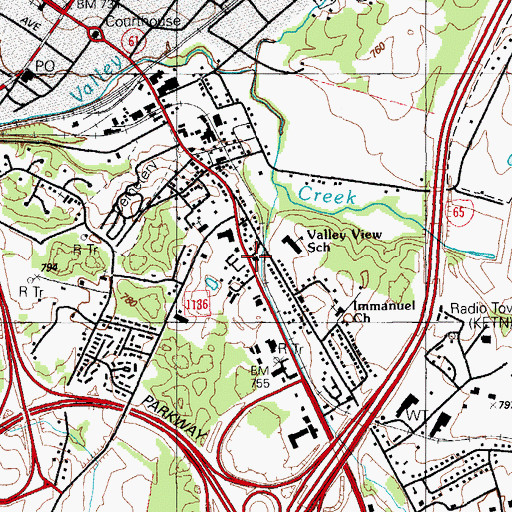 Topographic Map of Elizabethtown Fire Department Station 2, KY