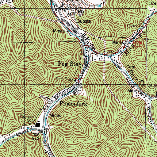 Topographic Map of Upperpond Creek Volunteer Fire Department, KY
