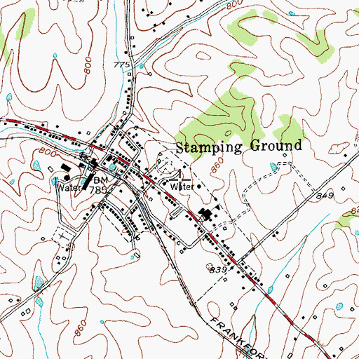 Topographic Map of Scott County Fire Department Station 3, KY